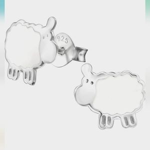 Girl Earrings Sheep Stud Earrings 925 Sterling Silver Monkimau